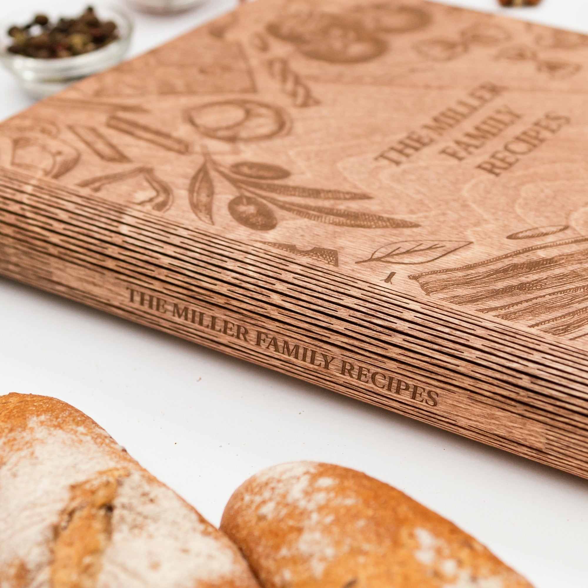 Tuscan Flavor Wooden Recipe Journal for Italian Cooking Recipes