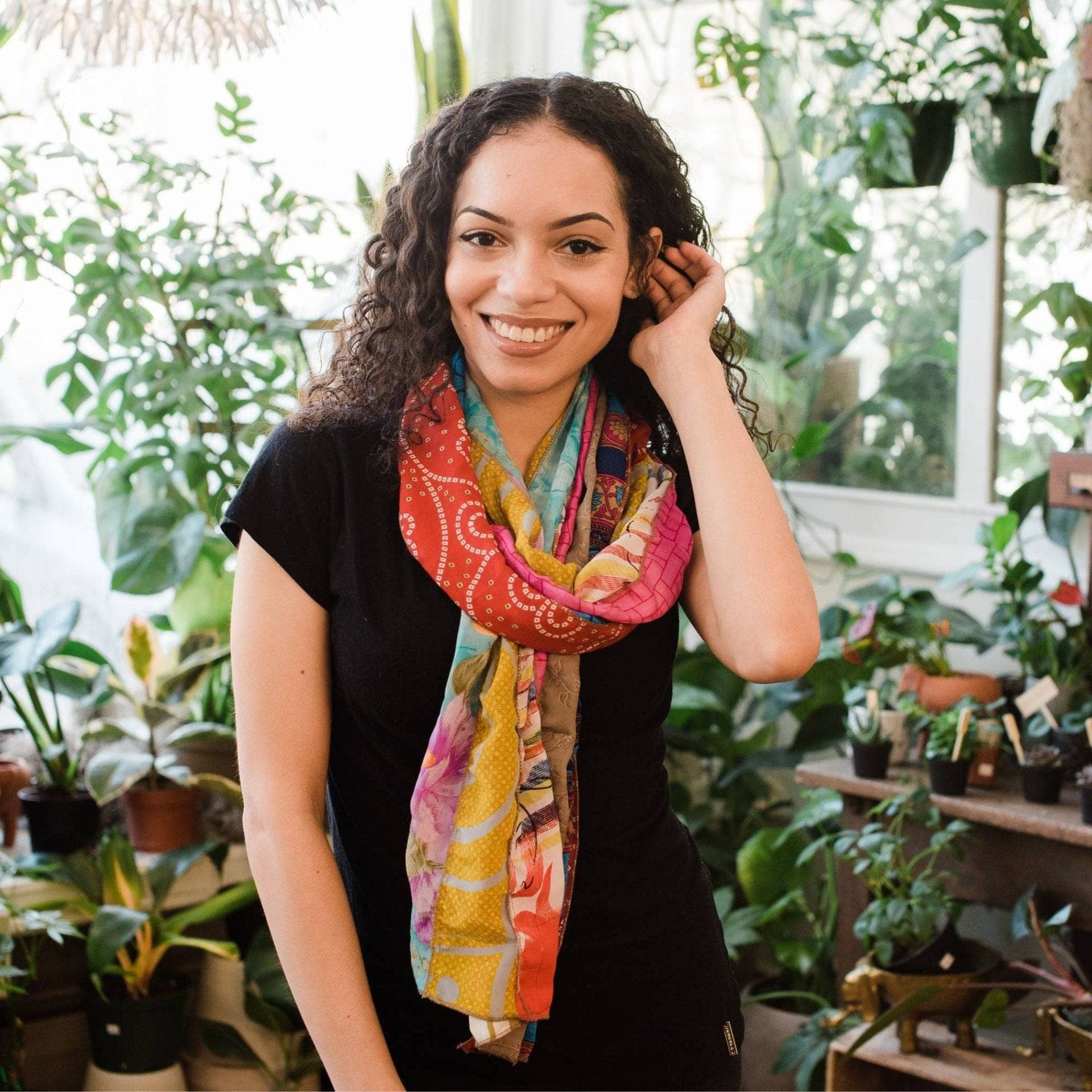The Original Medley Silk Sari Scarf: Vibrant Boho Long Wrap