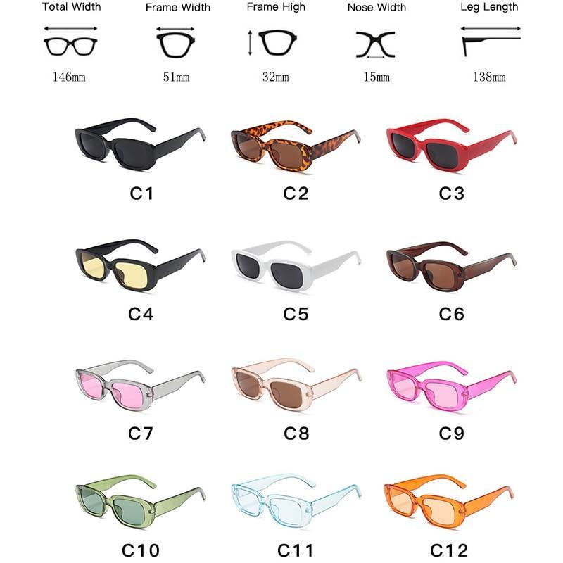 Retro Rectangle Sunglasses for Women & Men - Thick Frame Eyewear