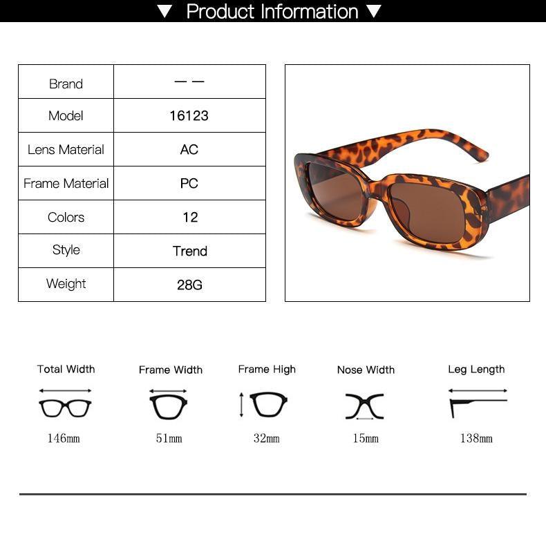Retro Rectangle Sunglasses for Women & Men - Thick Frame Eyewear