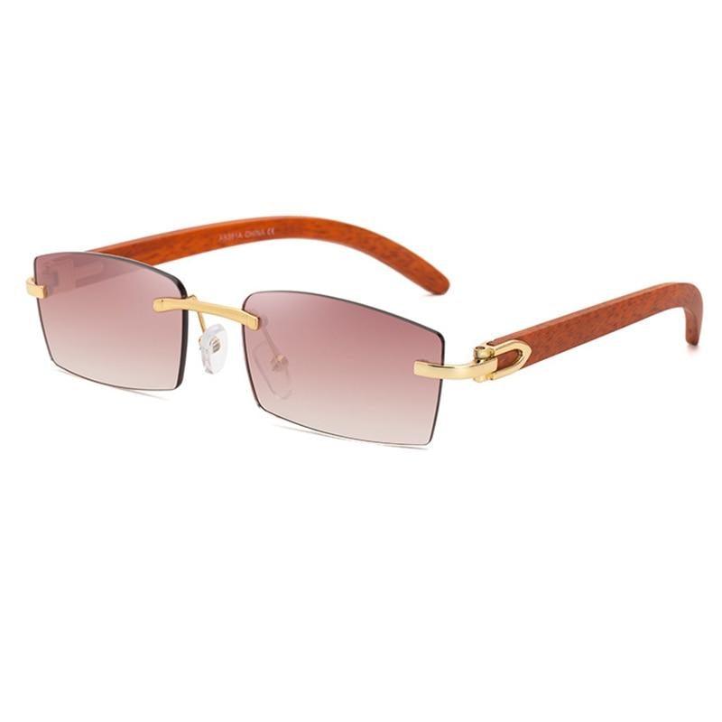 Small Rimless Square Sunglasses Classic Driving Shades for Men/Women