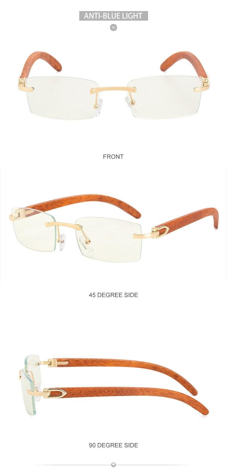 Small Rimless Square Sunglasses Classic Driving Shades for Men/Women