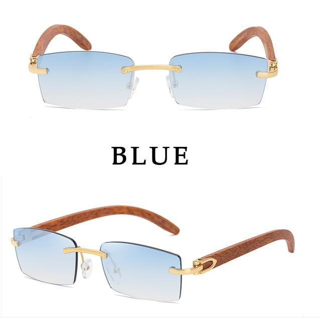 Small Rimless Square Sunglasses Classic Driving Shades for Men/Women