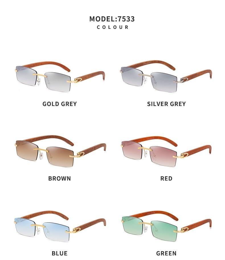Small Rimless Square Sunglasses Classic Driving Shades for Men/Women