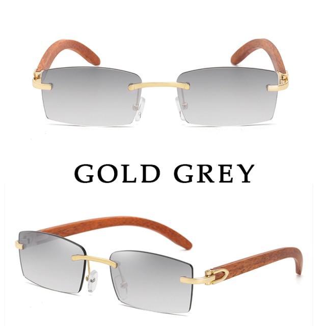 Small Rimless Square Sunglasses Classic Driving Shades for Men/Women