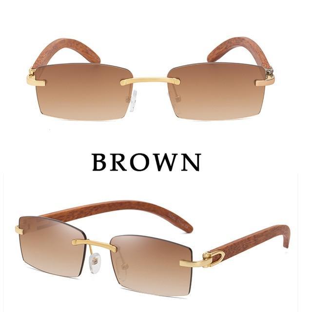 Small Rimless Square Sunglasses Classic Driving Shades for Men/Women