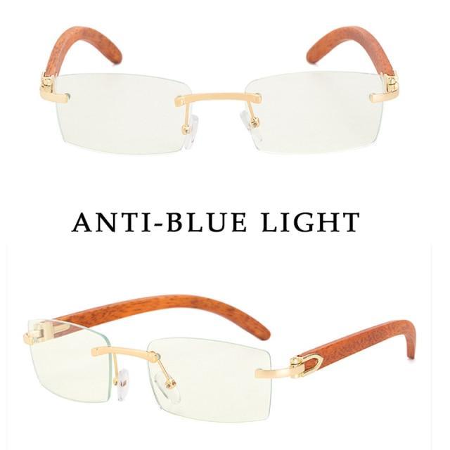 Small Rimless Square Sunglasses Classic Driving Shades for Men/Women