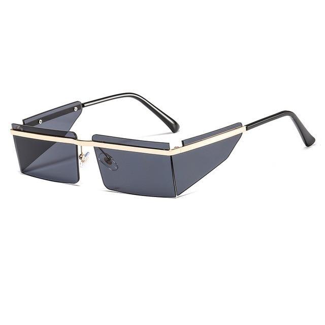 Rimless Rectangle Sunglasses with Candy-Colored Lenses