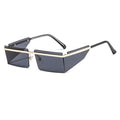 Rimless Rectangle Sunglasses with Candy-Colored Lenses