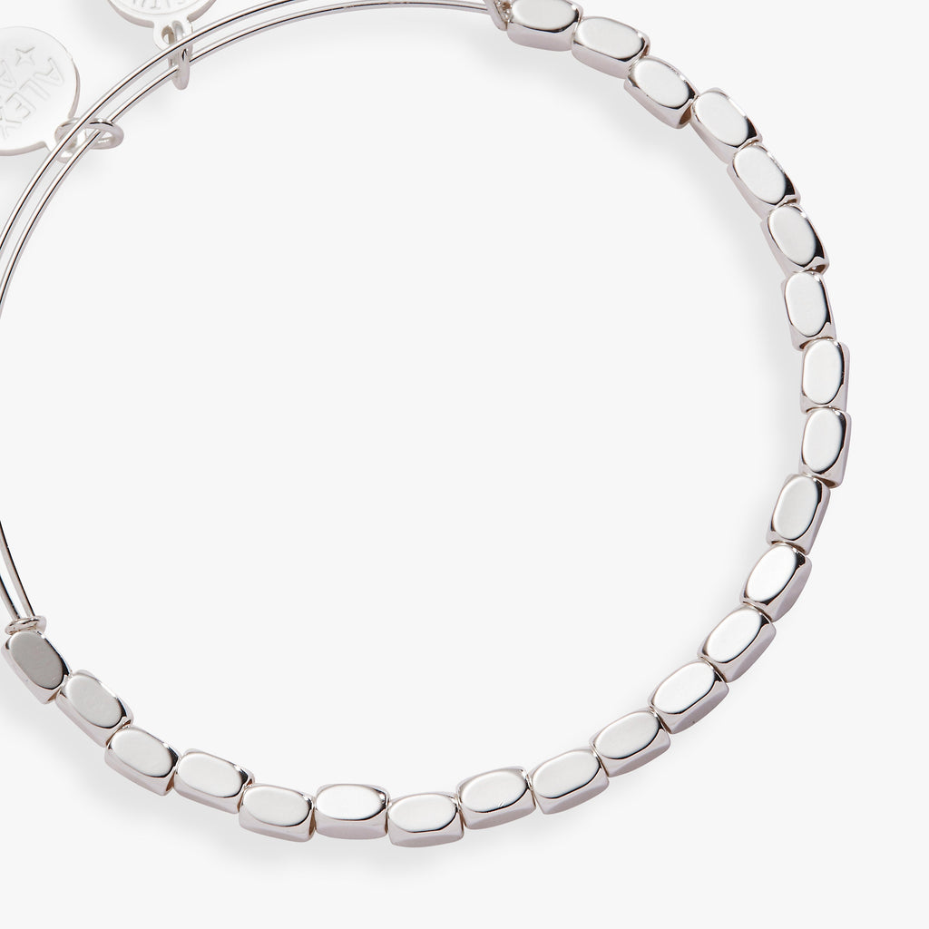 Rectangular Beaded Bangle Bracelet in Gold or Silver