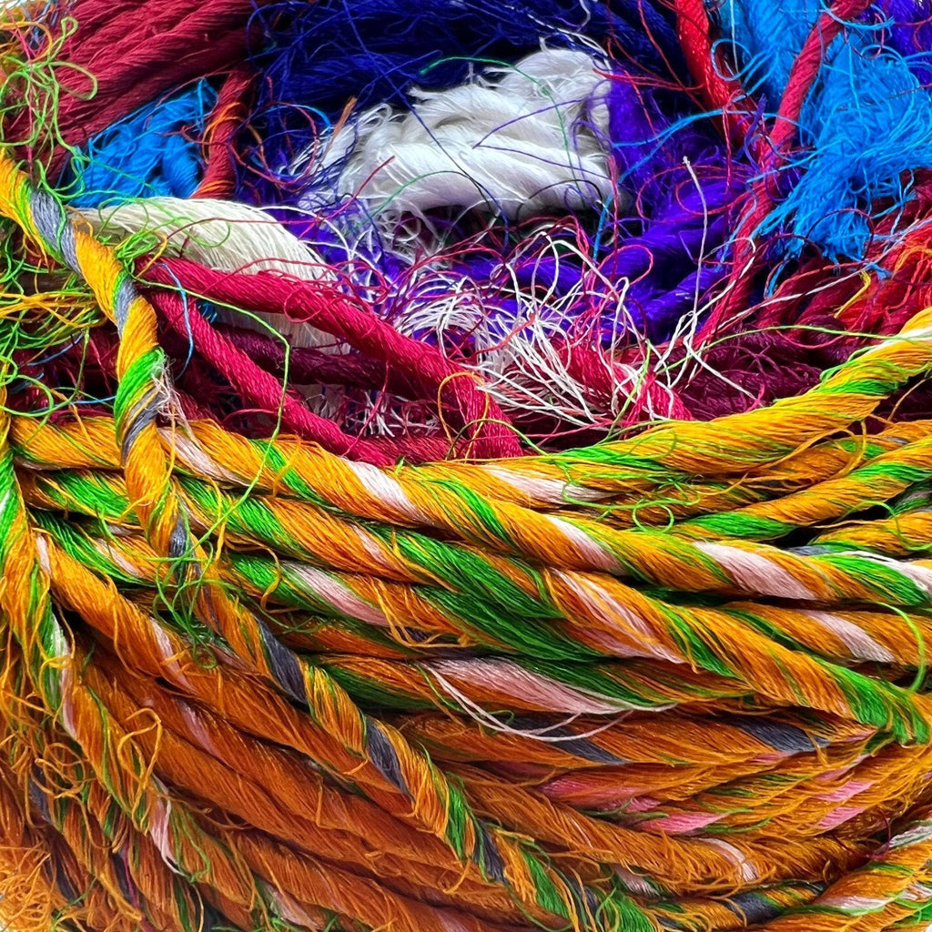 Spice Market Recycled Sari Silk Yarn for Bohemian Fiber Art
