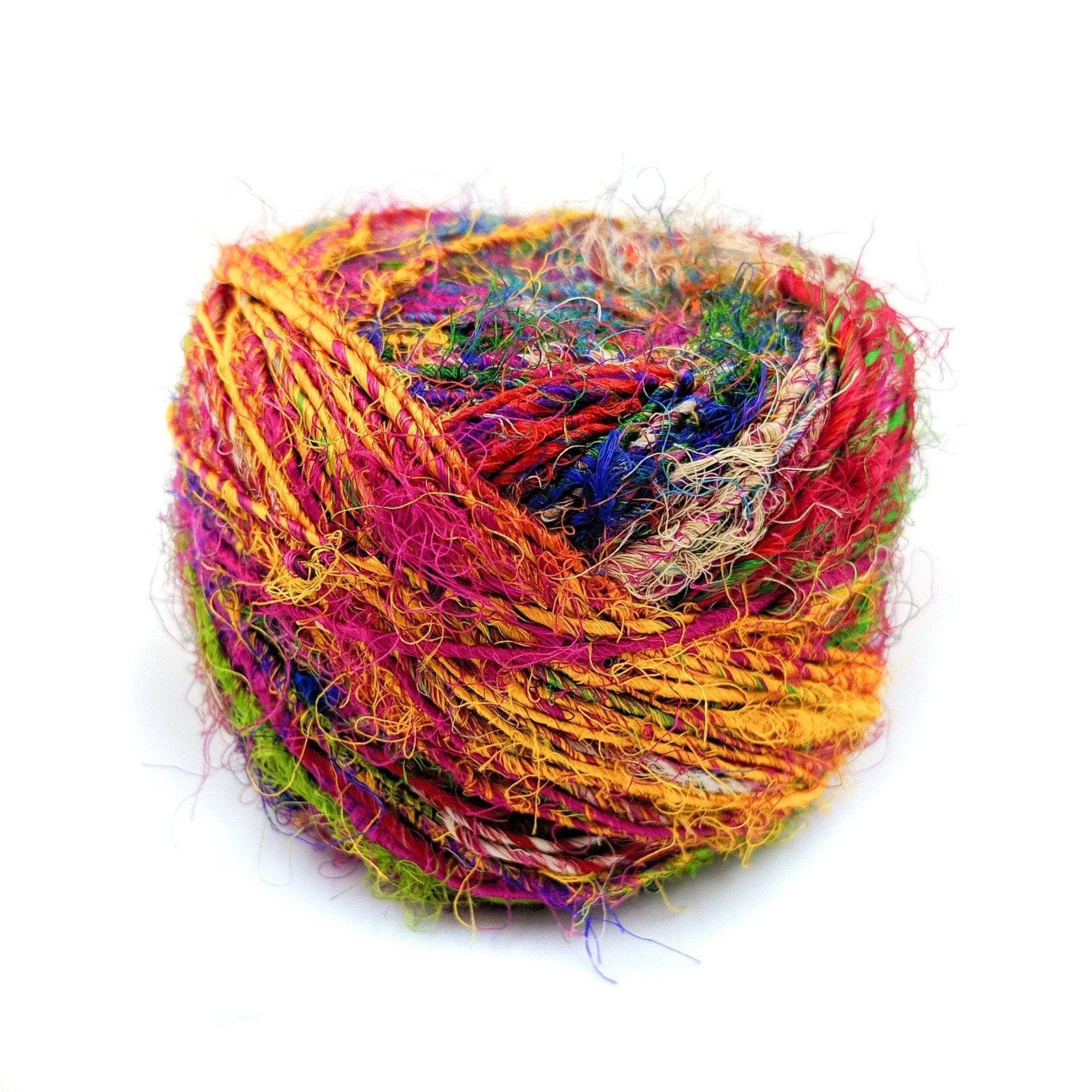 Wild Peacock Worsted Weight Recycled Silk Yarn for DIY Crafts
