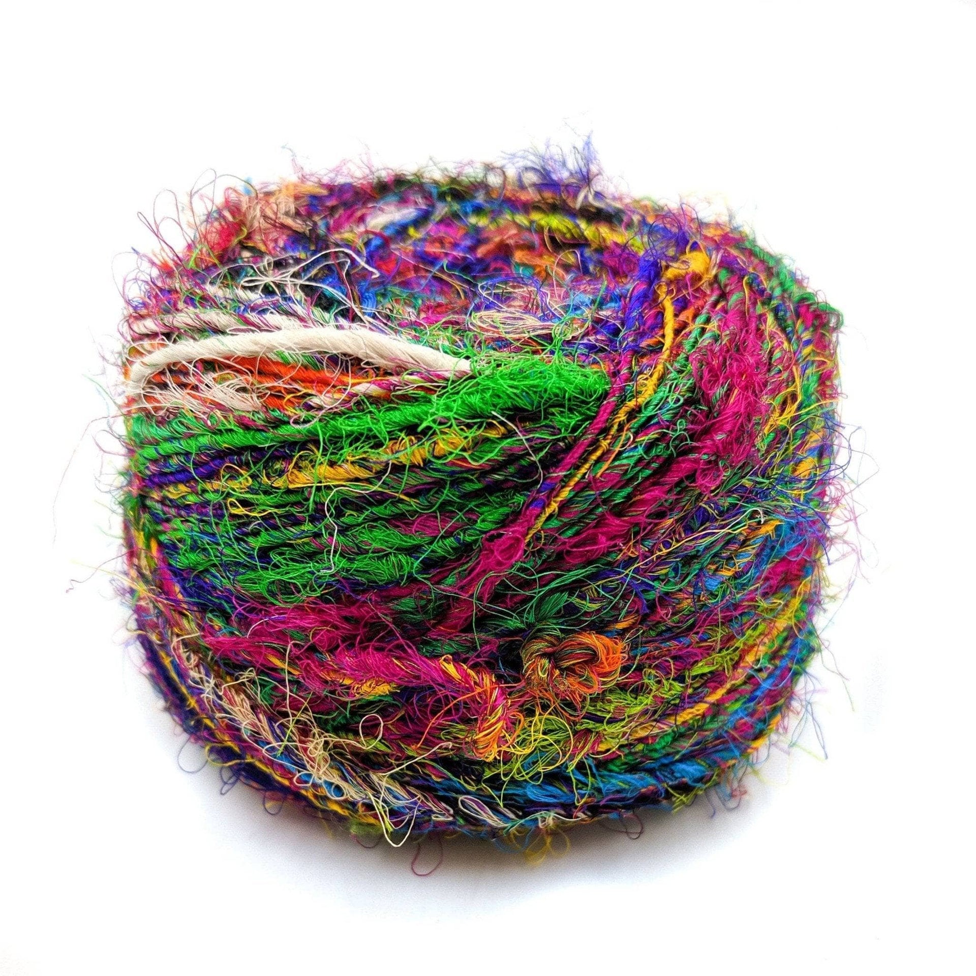 Wild Peacock Worsted Weight Recycled Silk Yarn for DIY Crafts