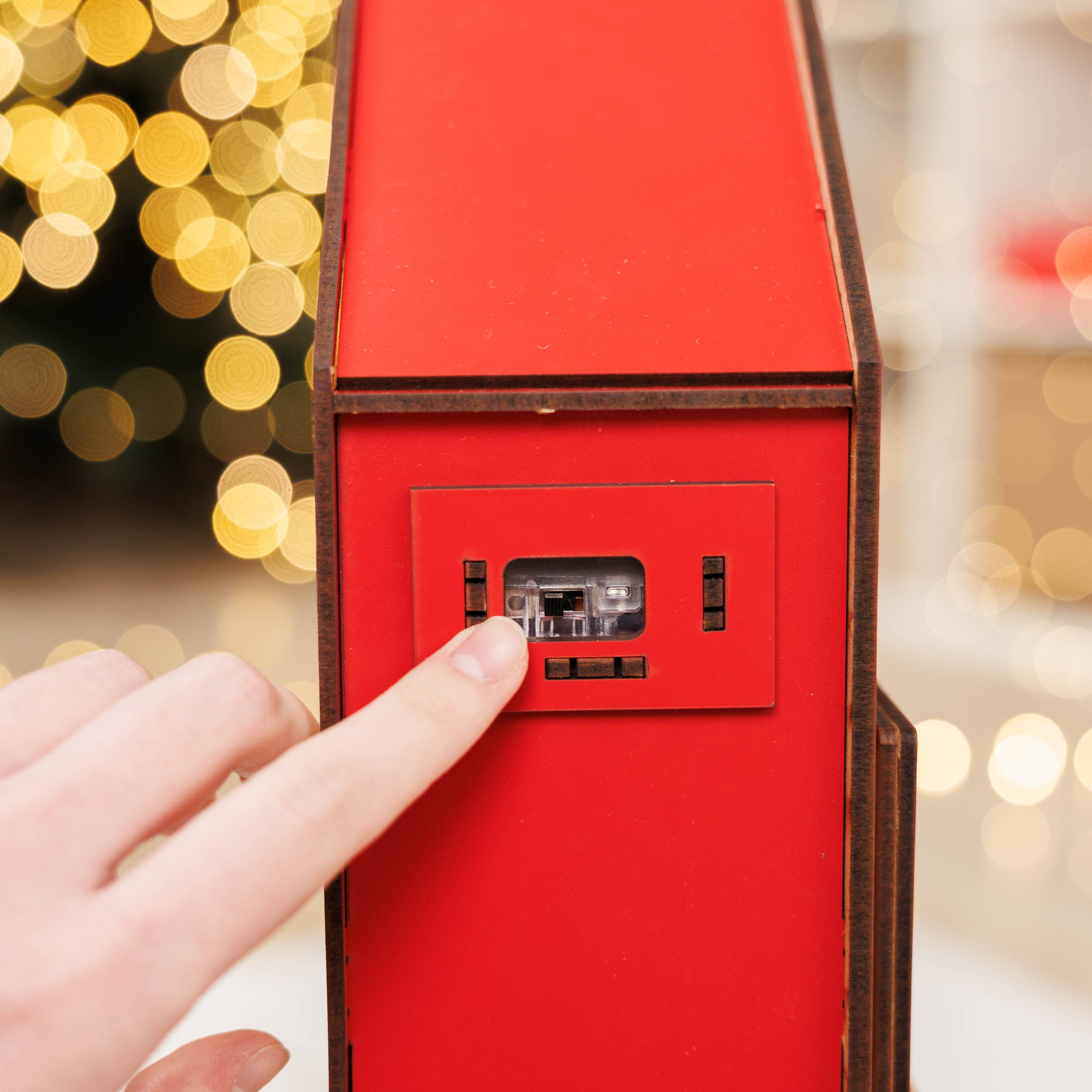 Handcrafted Christmas Advent Calendar - Red Holiday Home Decor