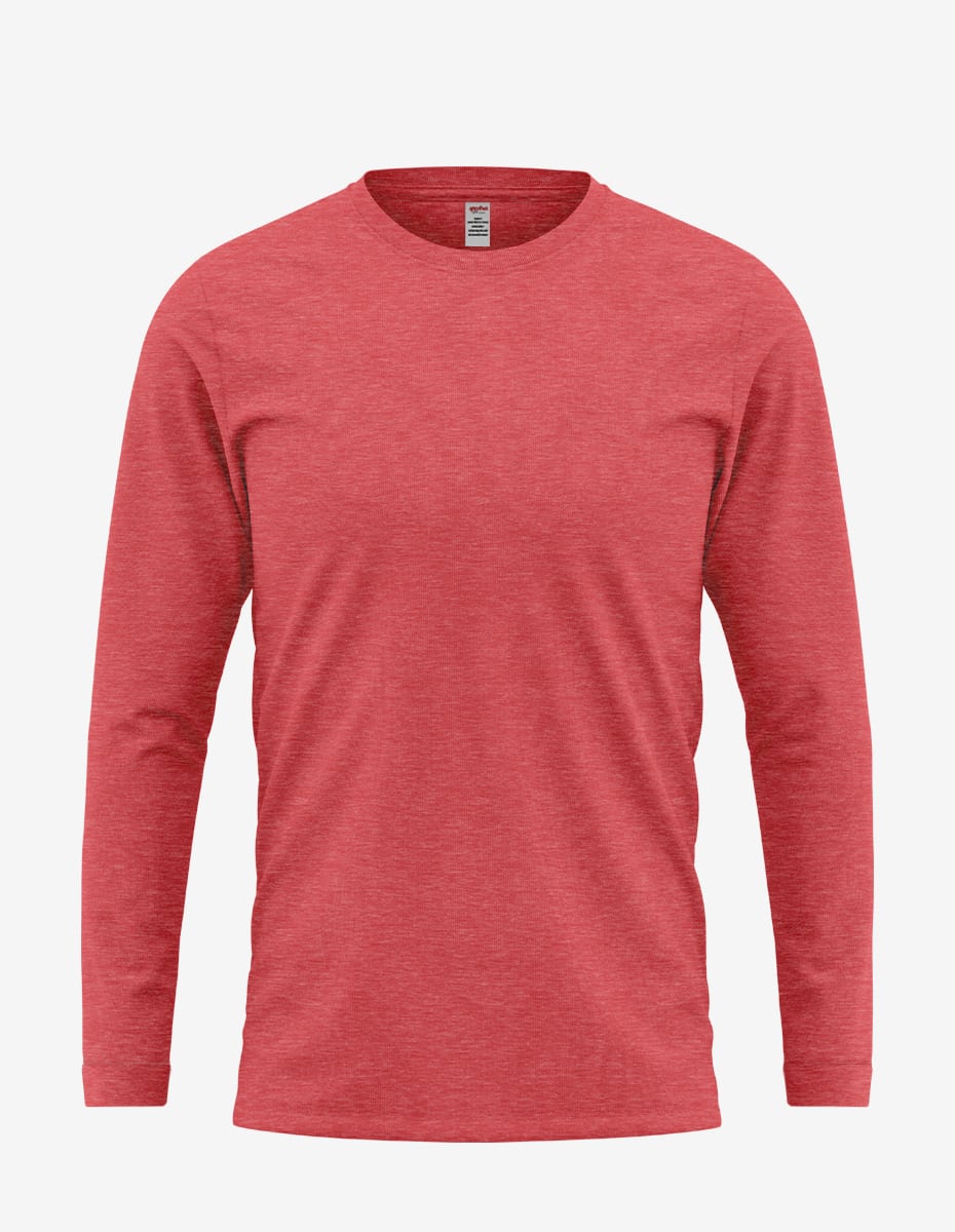Unisex Long Sleeve Ring-Spun Cotton Crewneck T-Shirt with Cuffs - Image 14