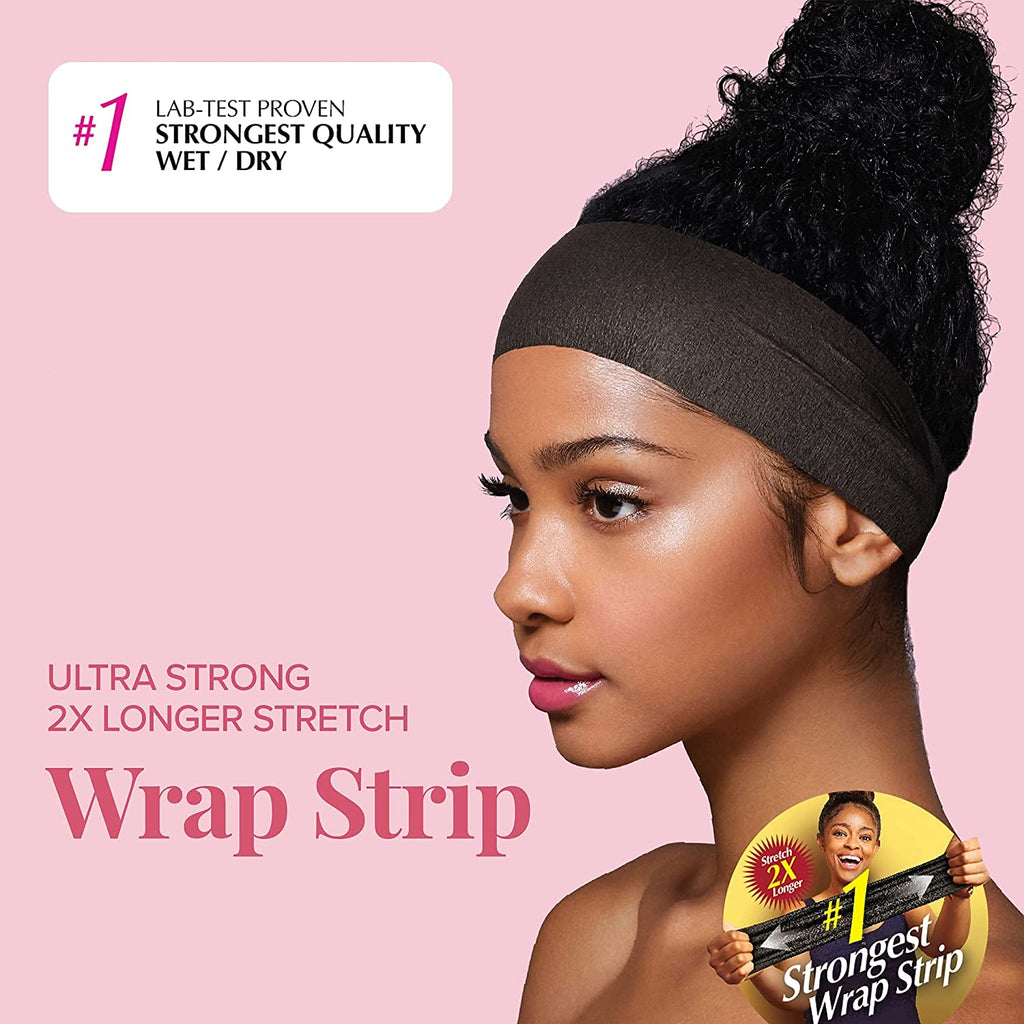 Black Red by Kiss wrap strips for hairstyling and laid edges