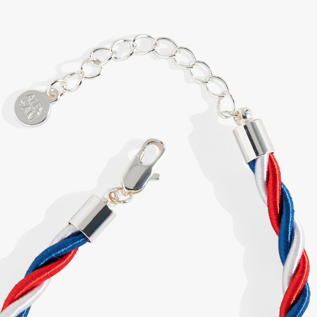 Red, White and Blue Star Cord Bracelet with Charm