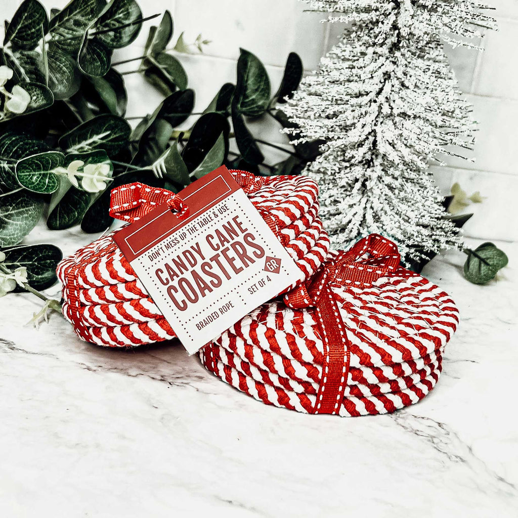 Candy Cane Coaster 4pk