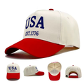USA 1776 Structured Snapback Hat - Patriotic Cotton Baseball Cap