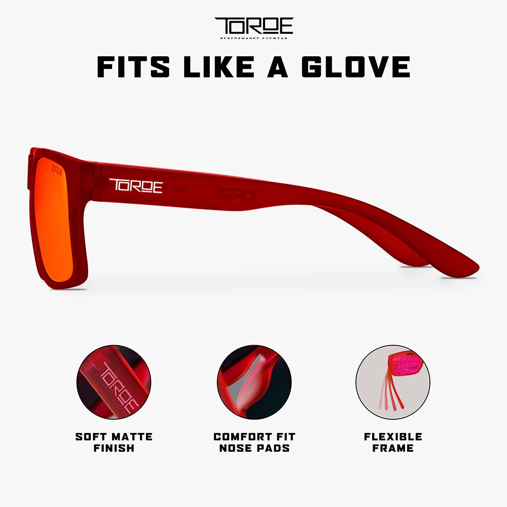 Frost Red Polarized Mirrored Sunglasses for Water Sports