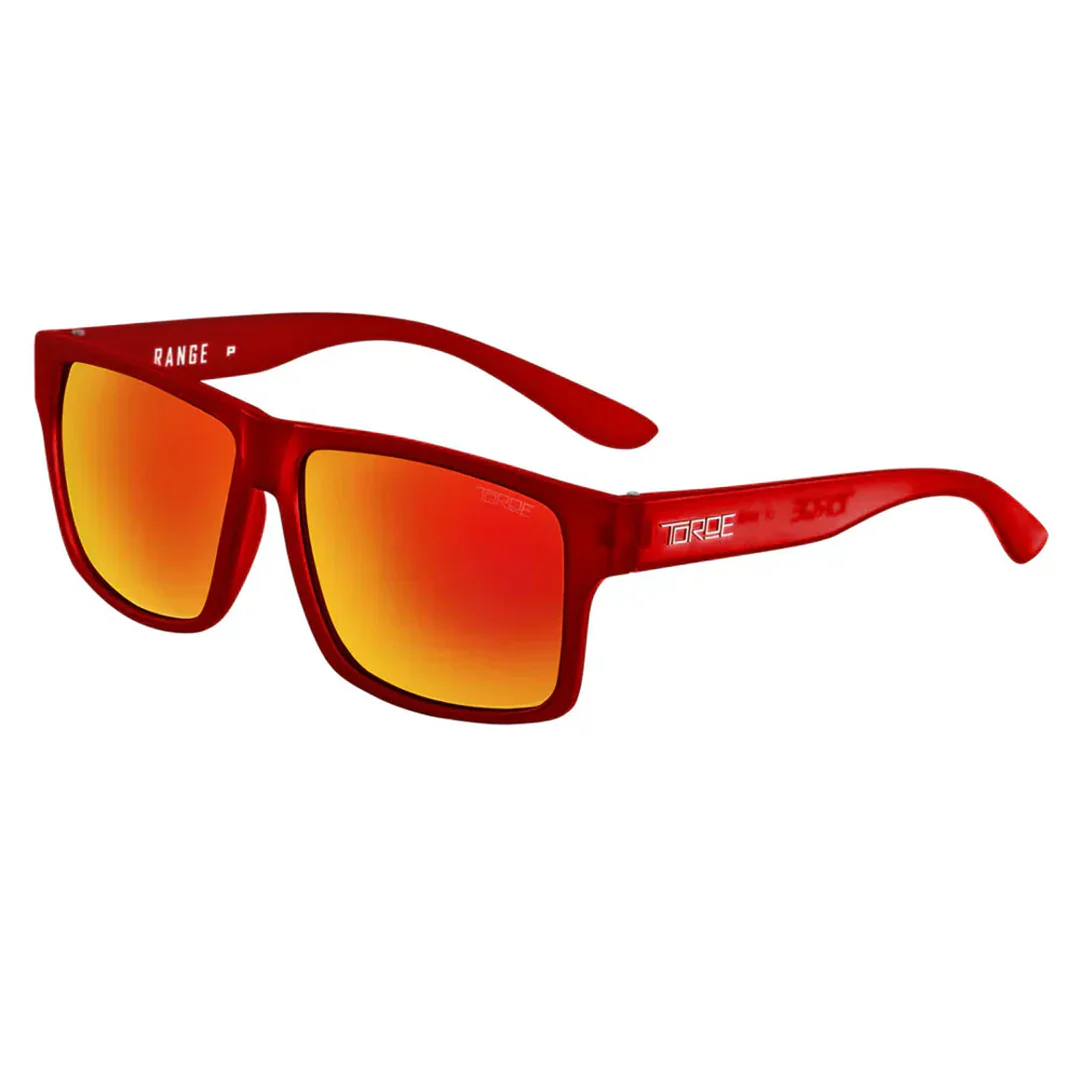 Exclusive Frost Red Mirrored Polarized Sunglasses with a sleek reflective lens finish.