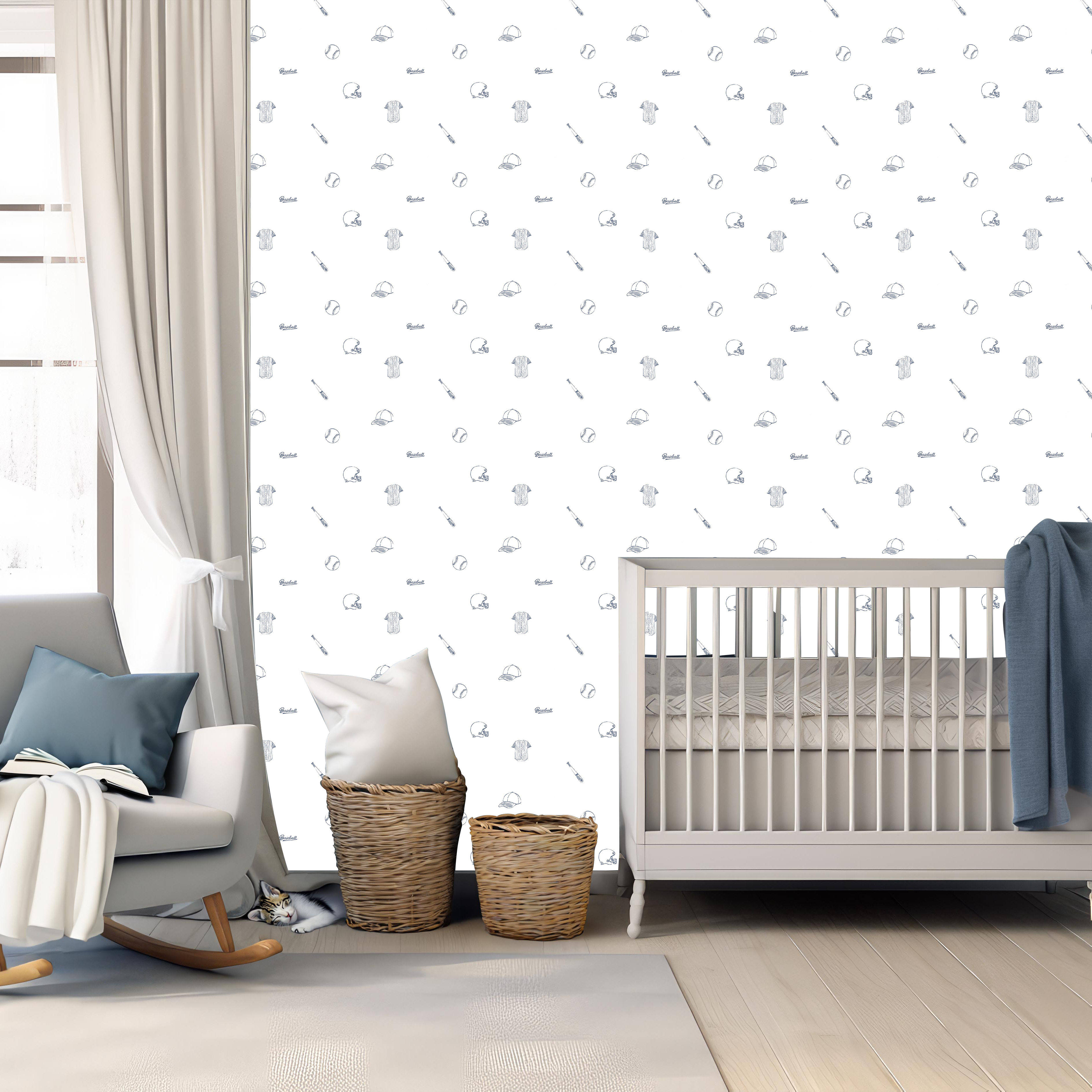 Redmond pattern removable wallpaper displayed in a modern interior setting
