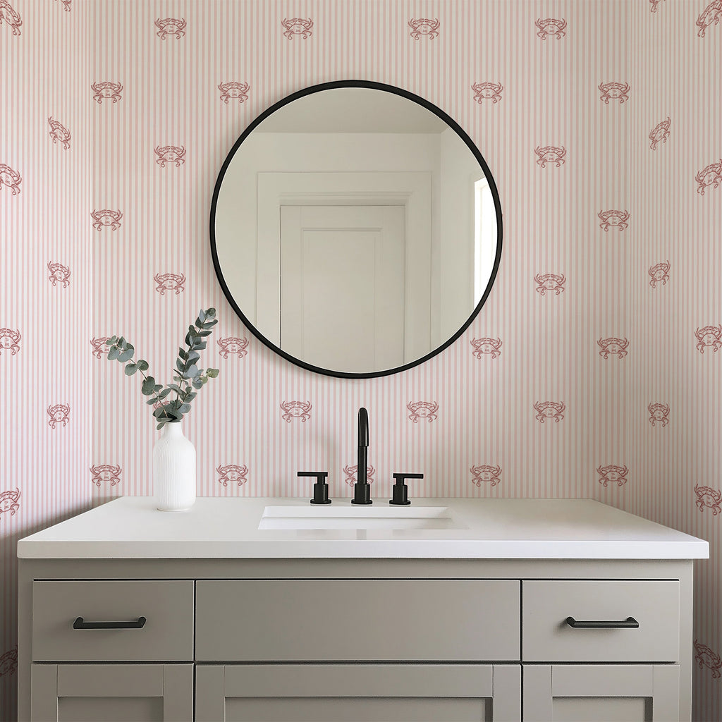 Claude Coastal Wallpaper - Preppy Blue & Sage Green Design