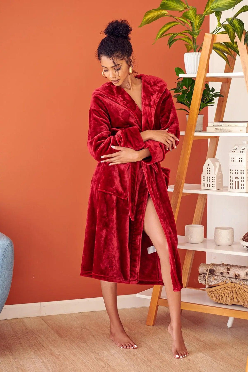 Women’s Plush Hooded Robe – Soft Spa-Worthy Loungewear - Image 32