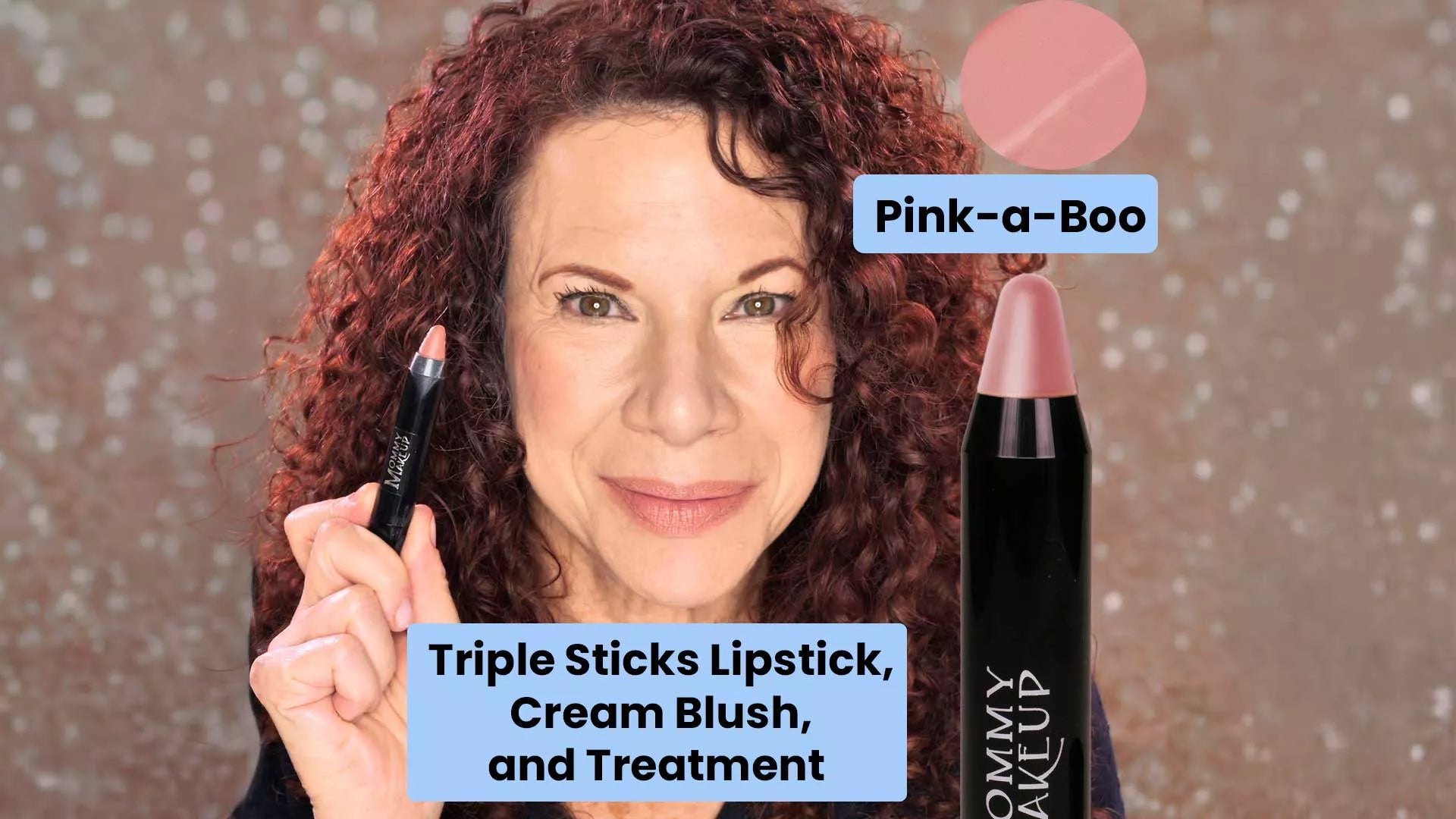 Triple Sticks Lipstick, Cream Blush, and Treatment in Pink-a-boo