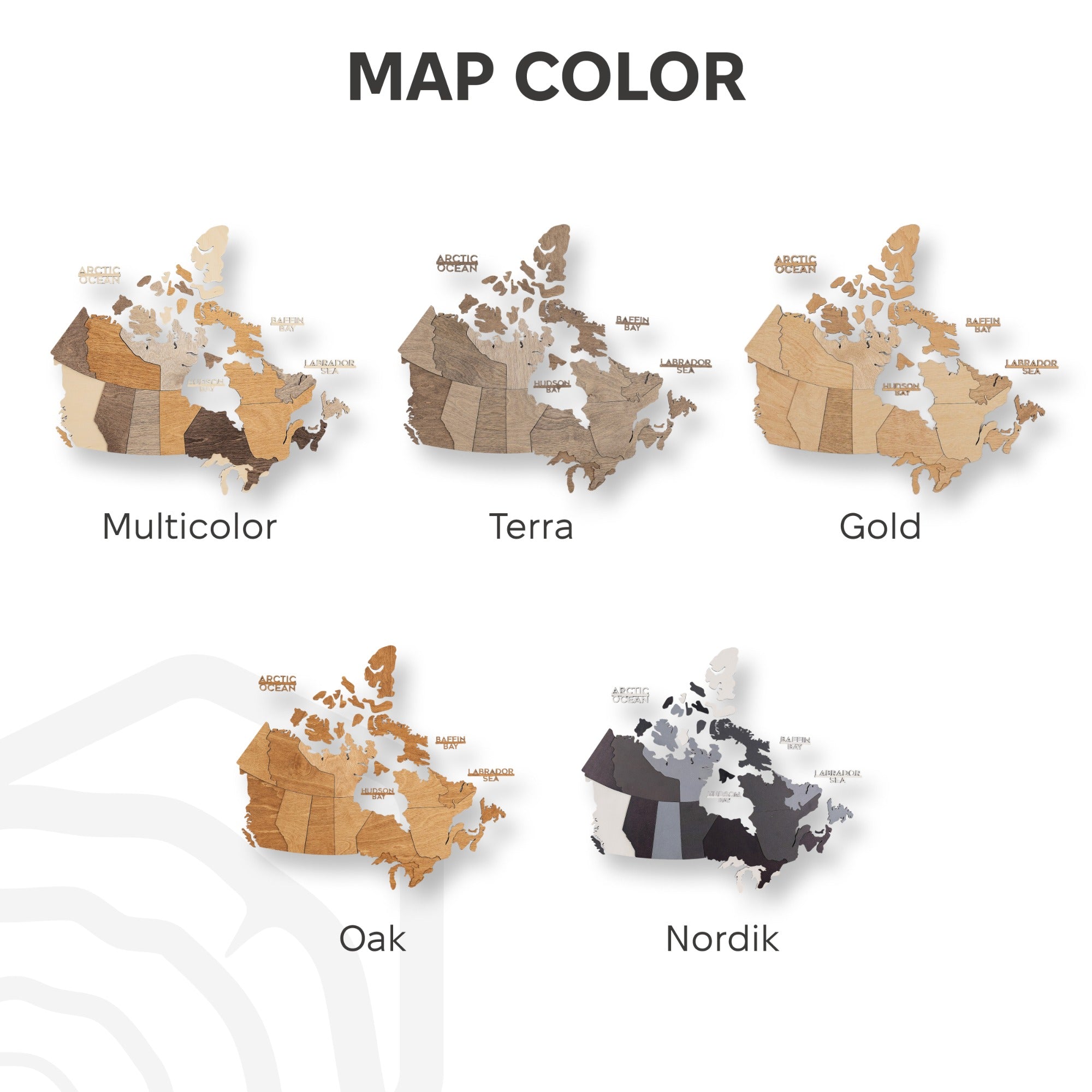3D Wooden Map of Canada – Multicolor Travel Wall Art
