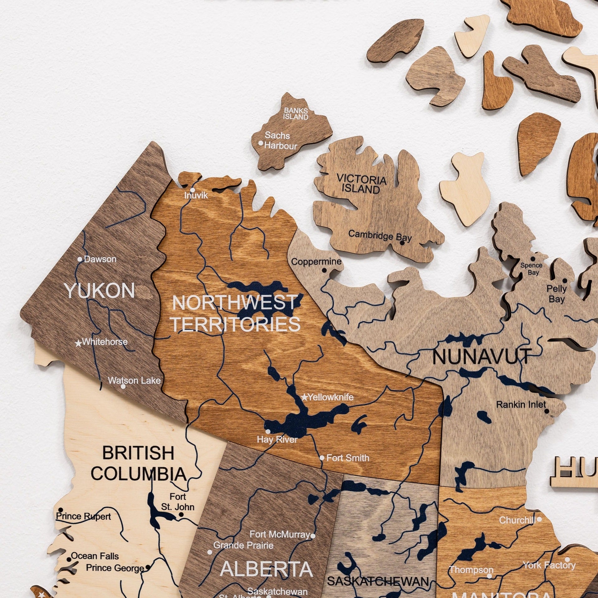 3D Wooden Map of Canada – Multicolor Travel Wall Art