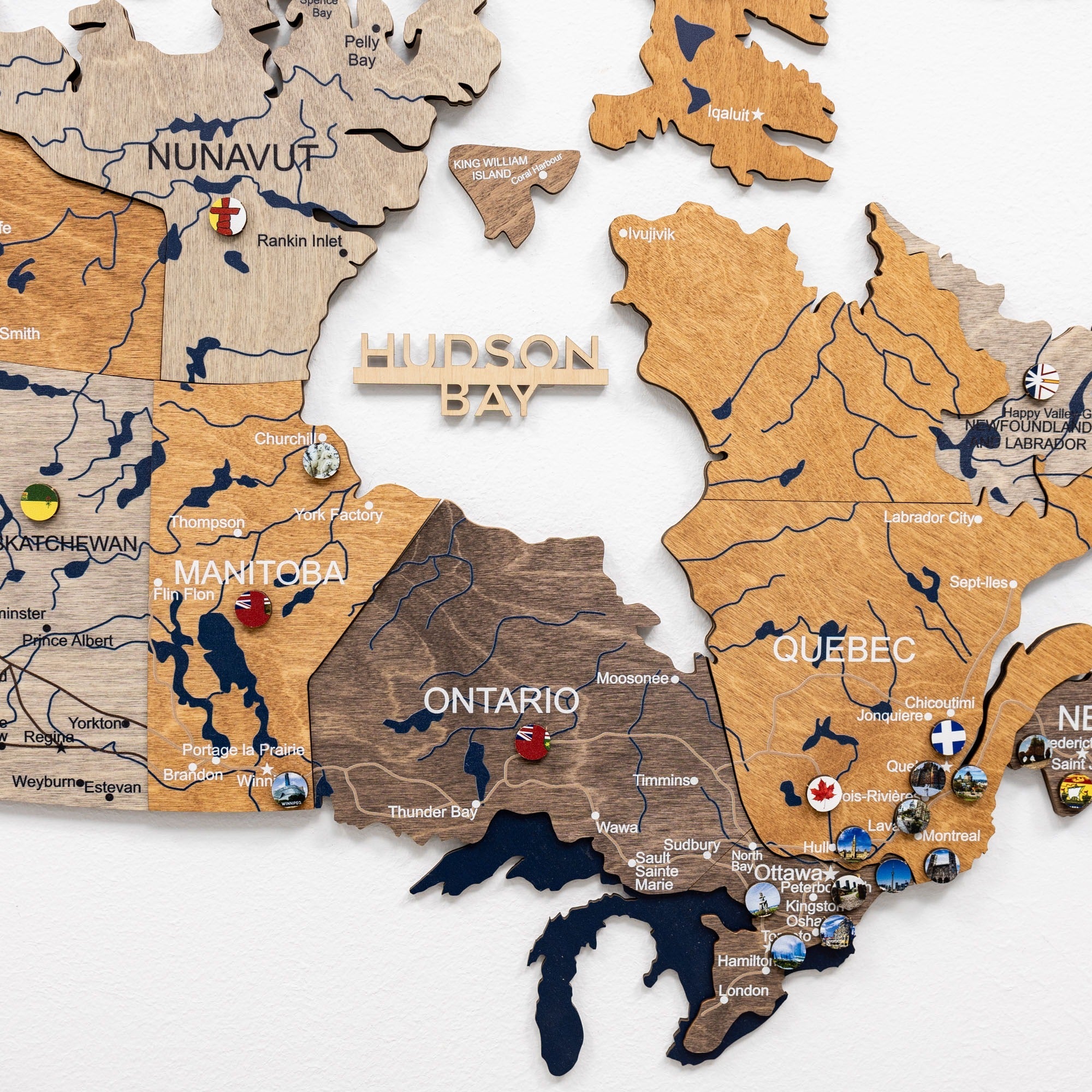 3D Wooden Map of Canada – Multicolor Travel Wall Art