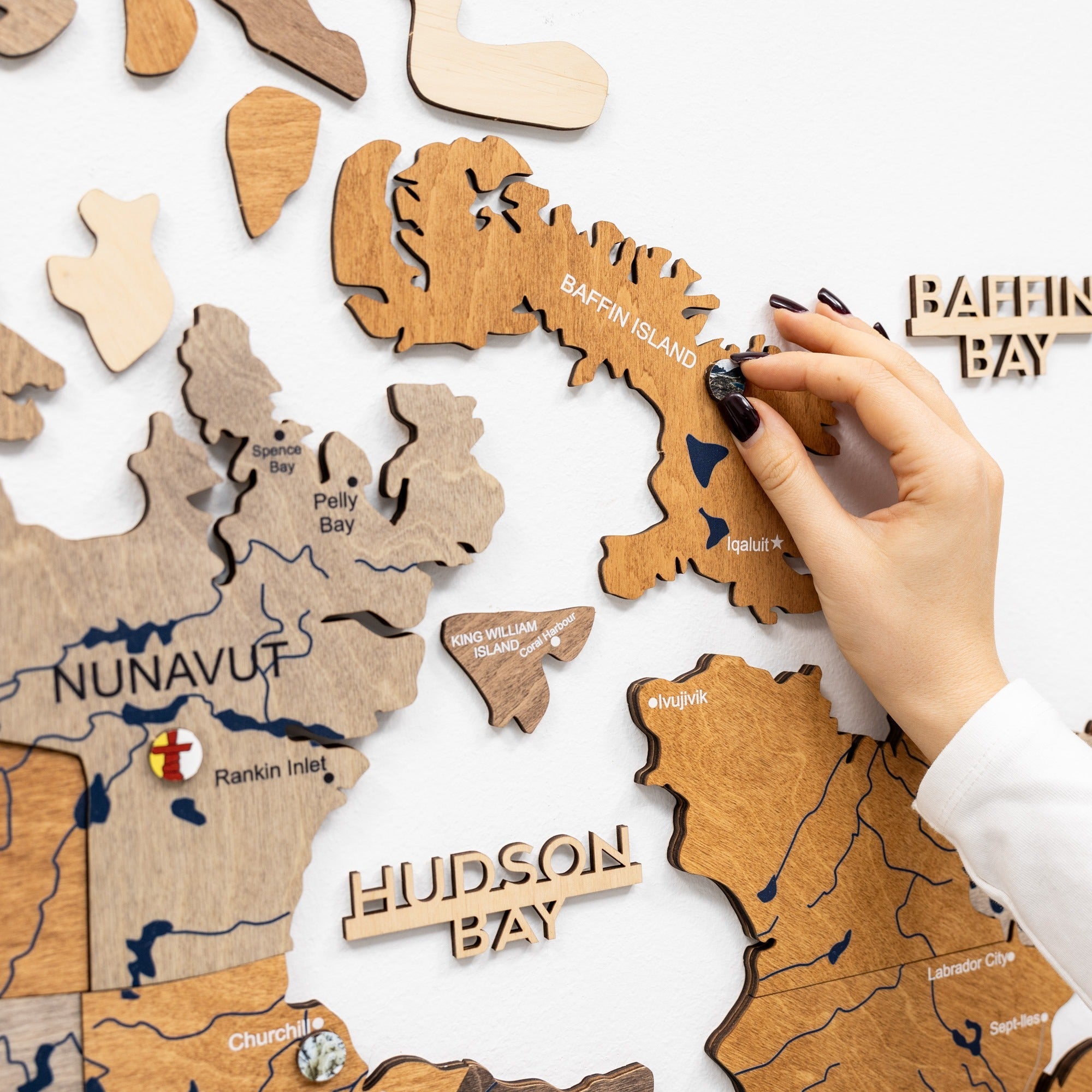 3D Wooden Map of Canada – Multicolor Travel Wall Art