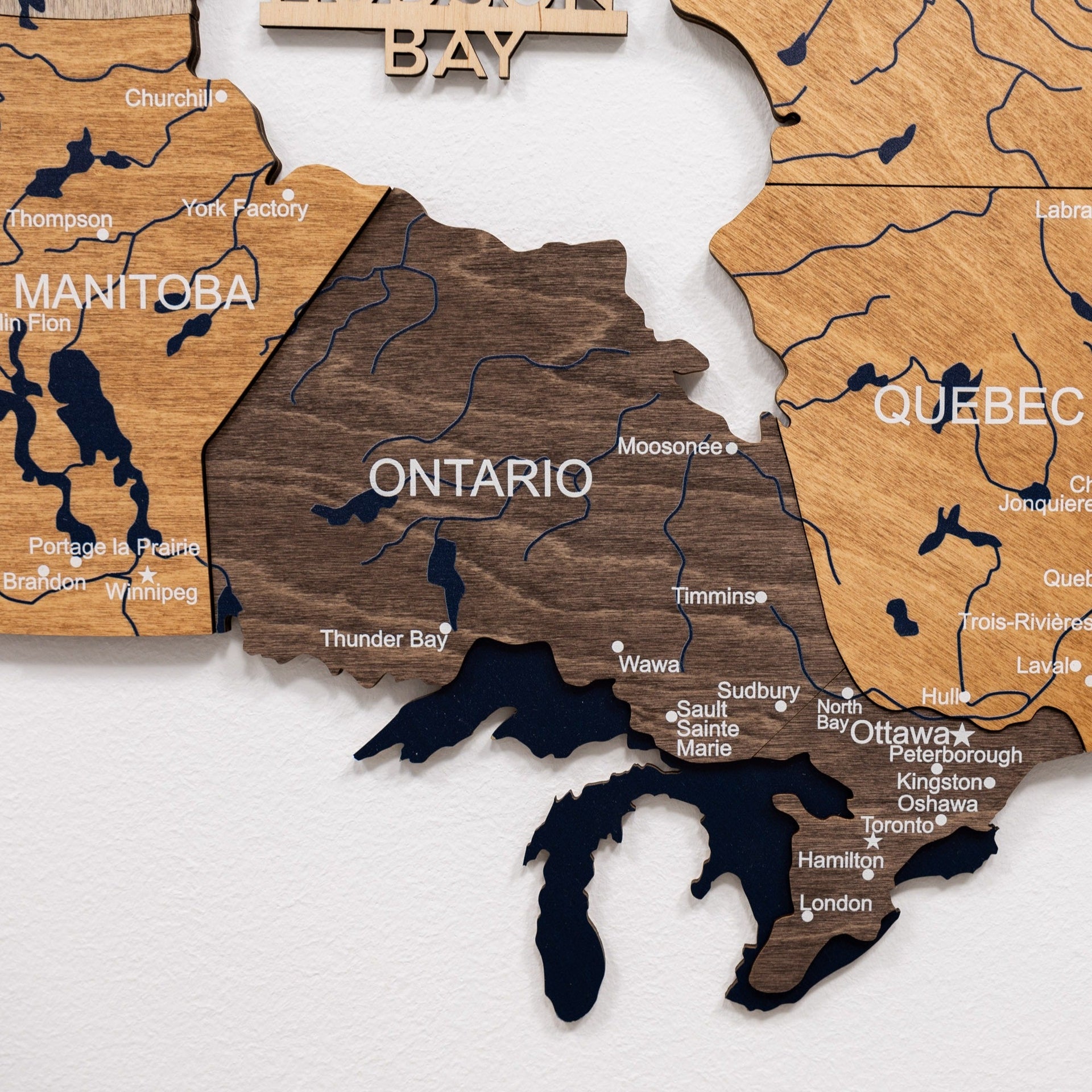 3D Wooden Map of Canada – Multicolor Travel Wall Art