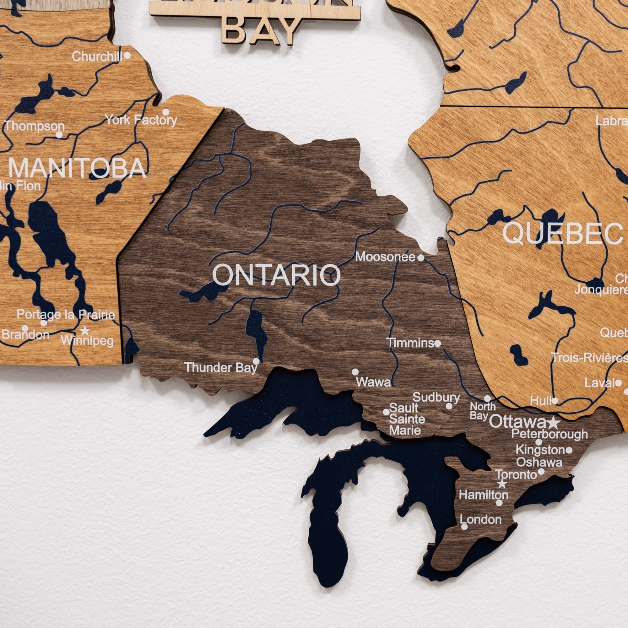 3D Wooden Map of Canada – Multicolor Travel Wall Art