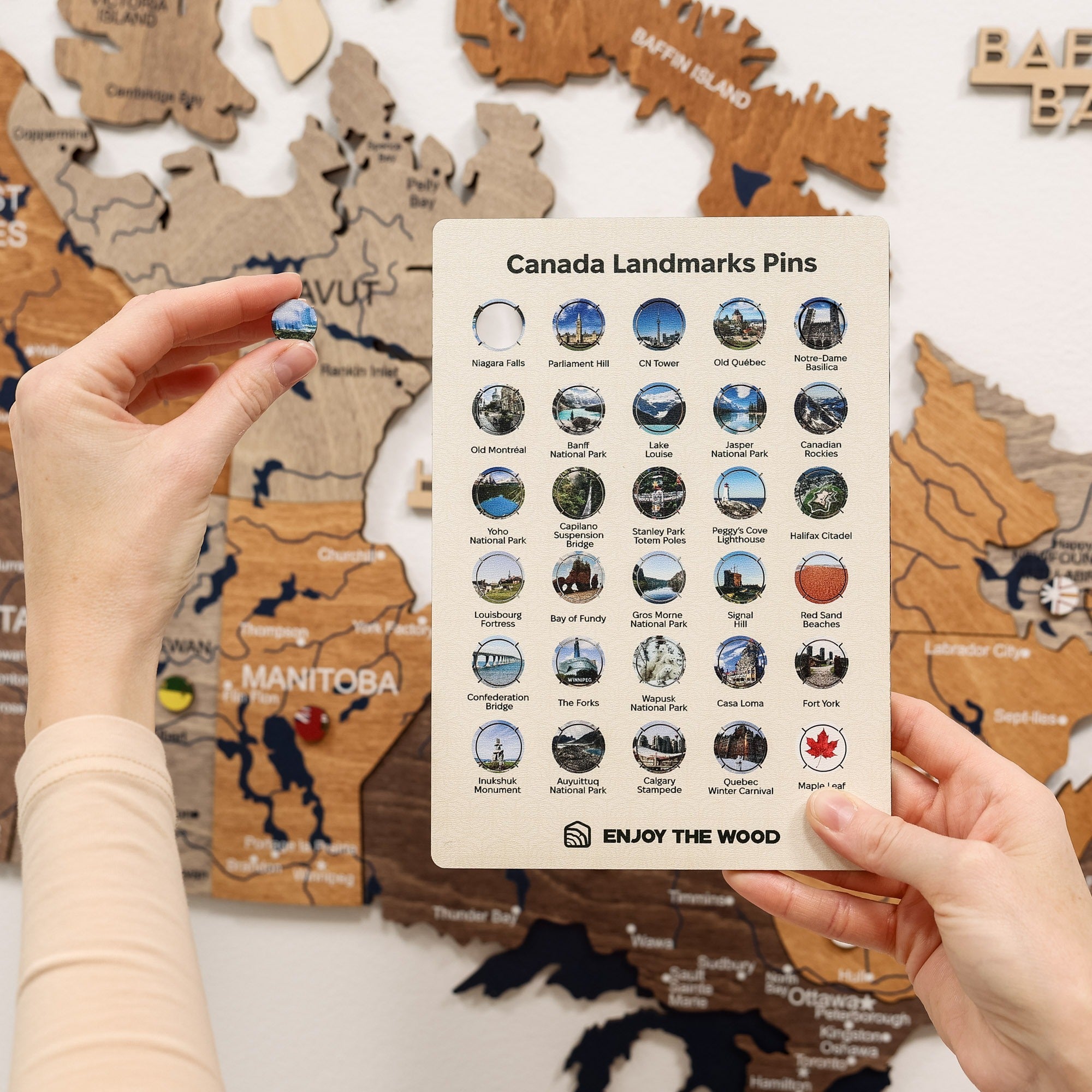 3D Wooden Map of Canada – Multicolor Travel Wall Art