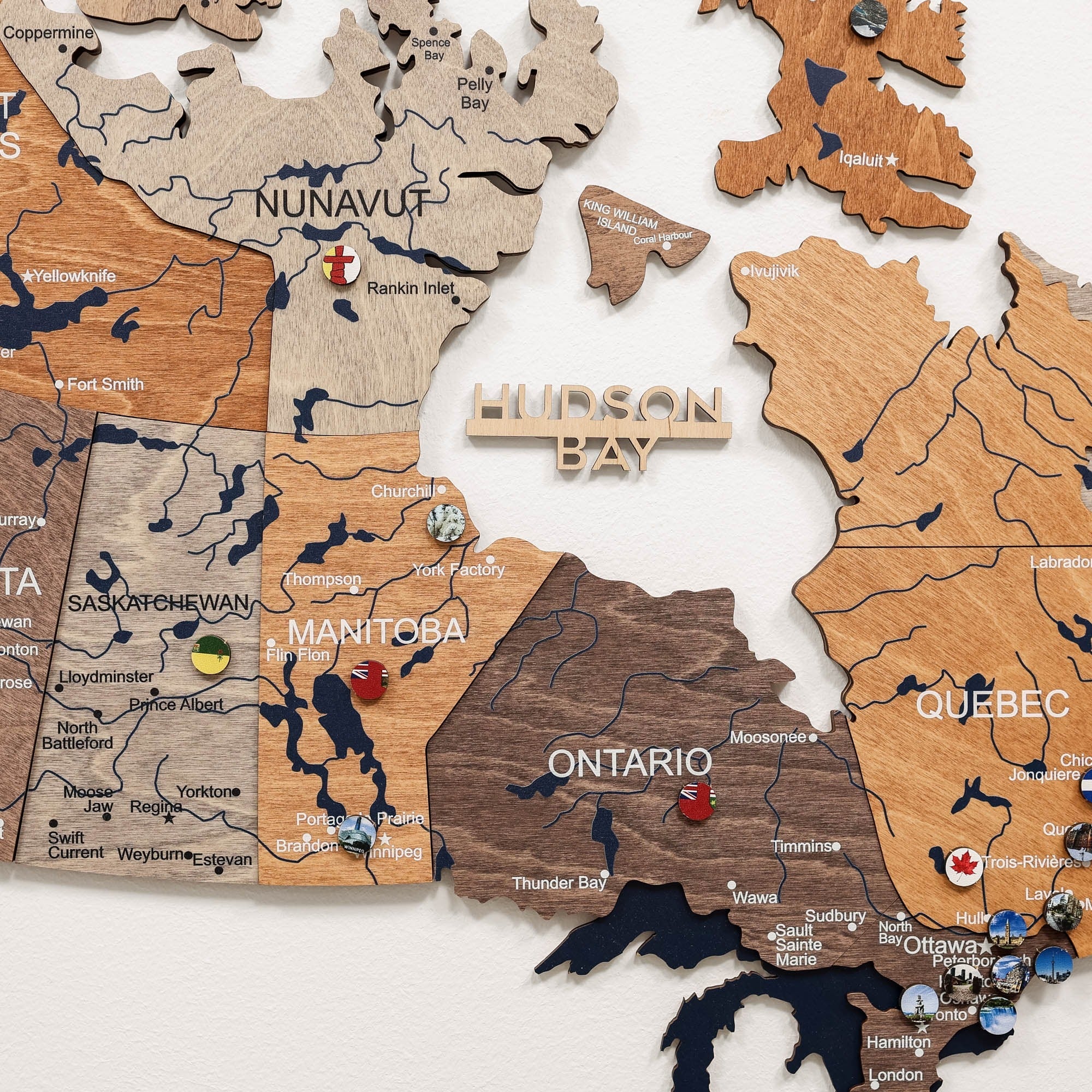 3D Wooden Map of Canada – Multicolor Travel Wall Art