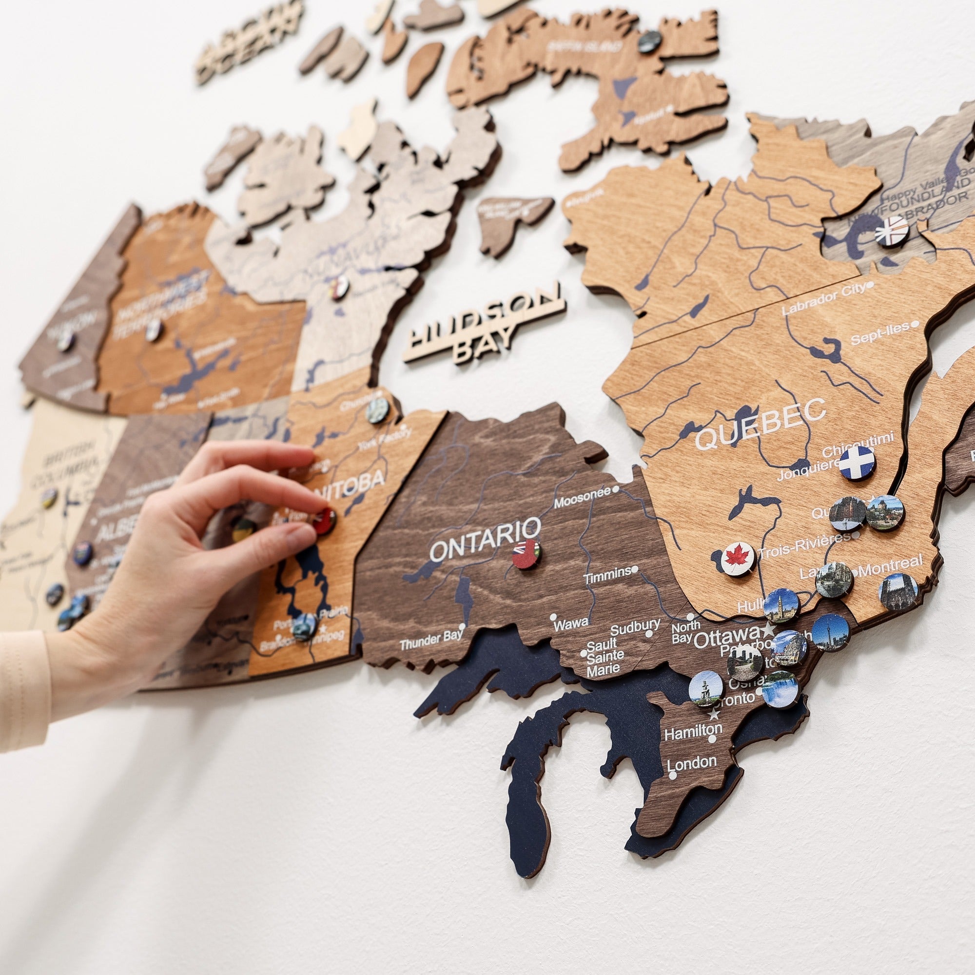 3D Wooden Map of Canada – Multicolor Travel Wall Art