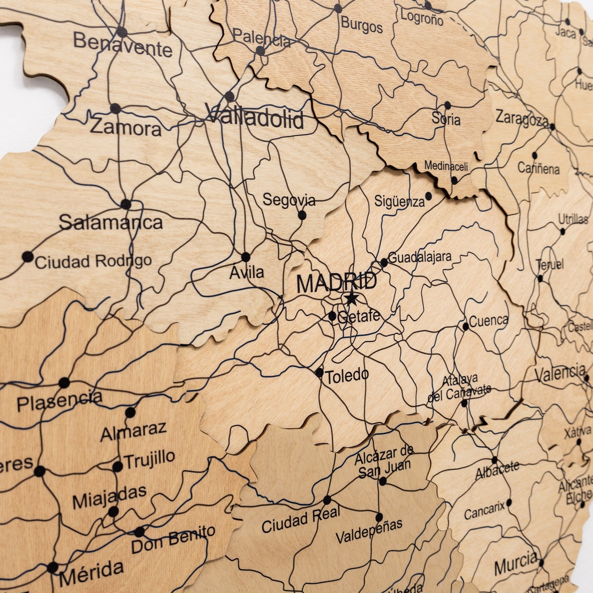 Gold Wooden Map of Spain Wall Art - Decorative Home Decor