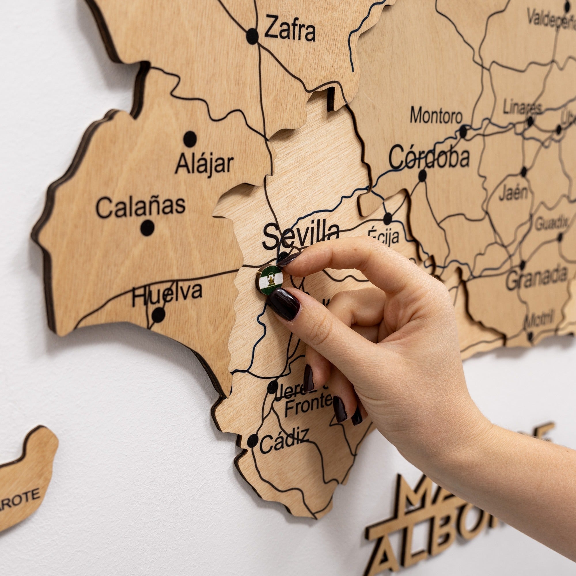 Gold Wooden Map of Spain Wall Art - Decorative Home Decor