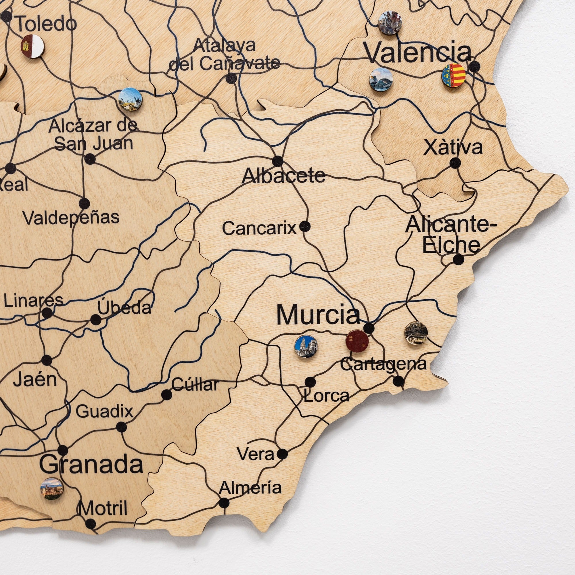 Gold Wooden Map of Spain Wall Art - Decorative Home Decor