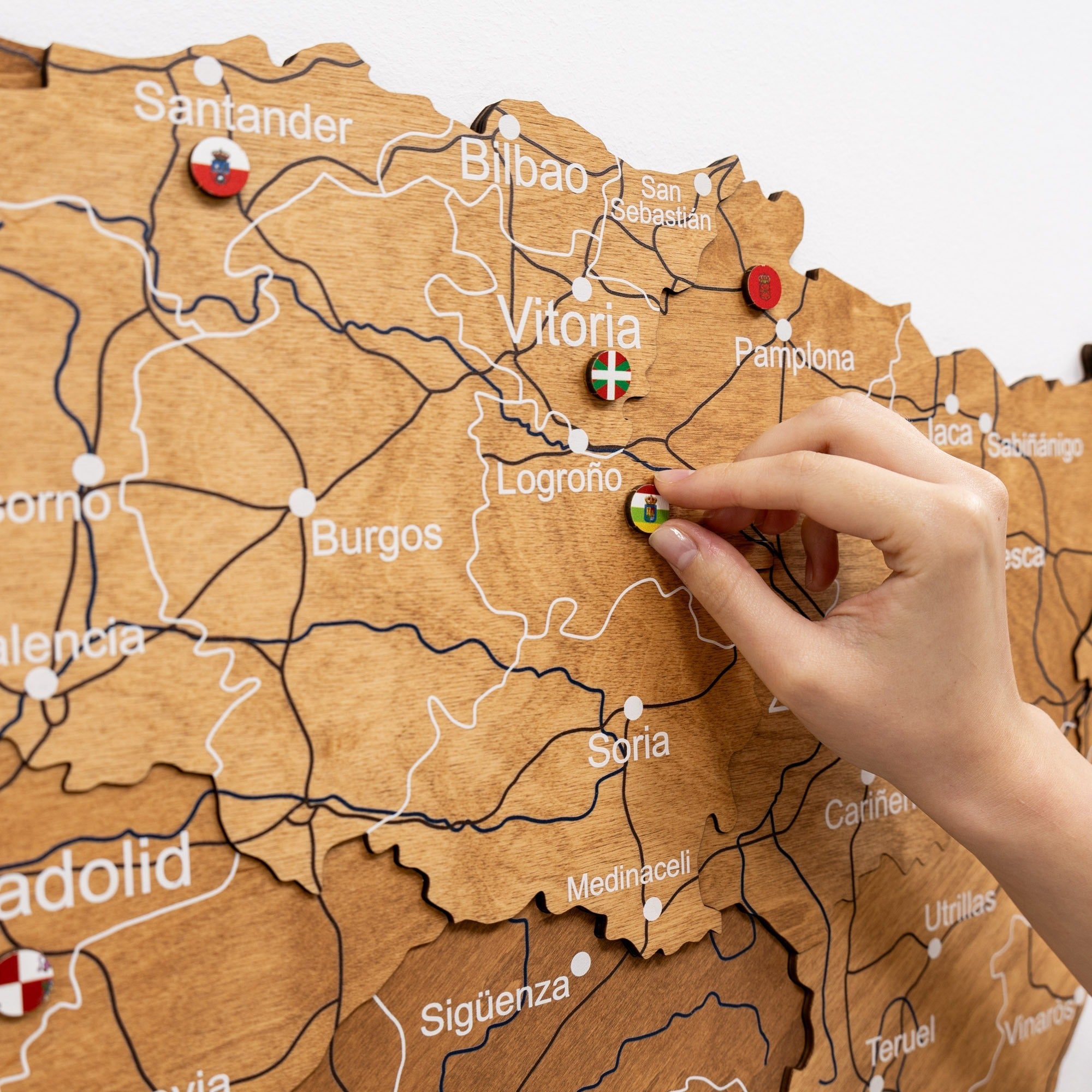 Wooden Map of Spain – Oak
