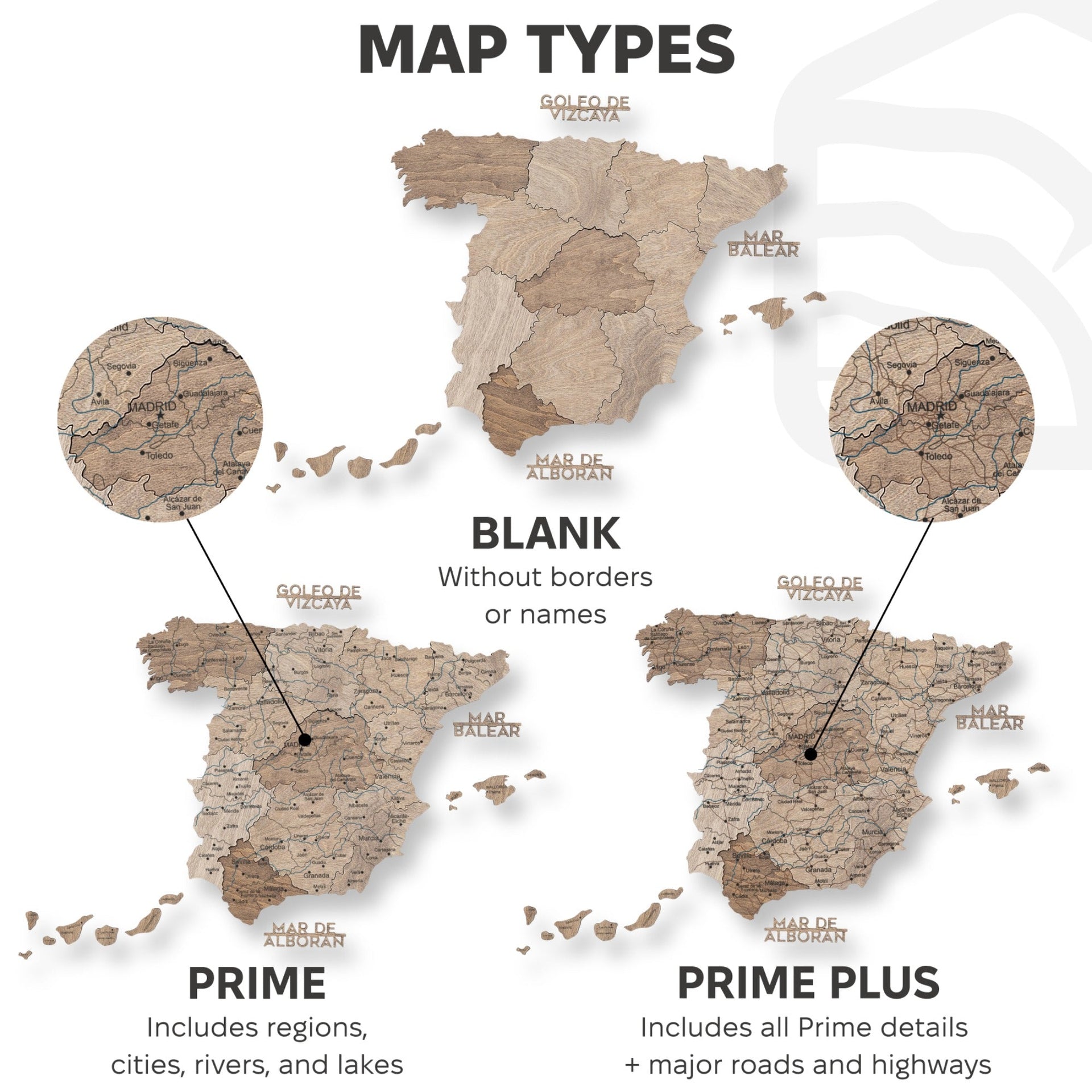 Terra Wooden Map of Spain – Earthy Toned Wall Art Decor