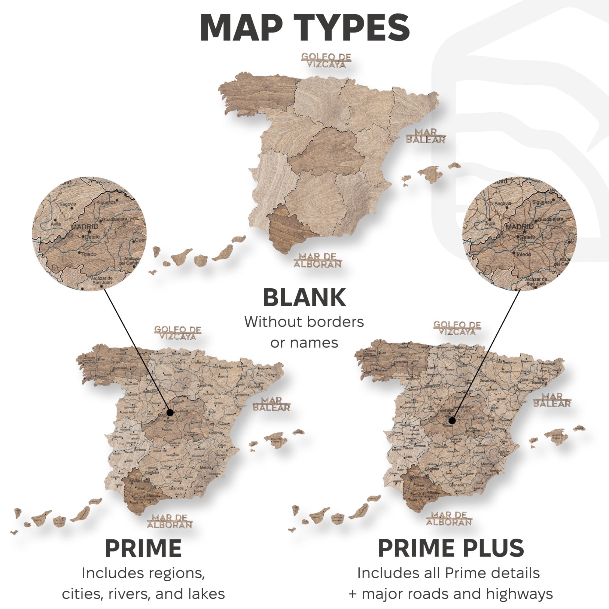 Terra Wooden Map of Spain – Earthy Toned Wall Art Decor