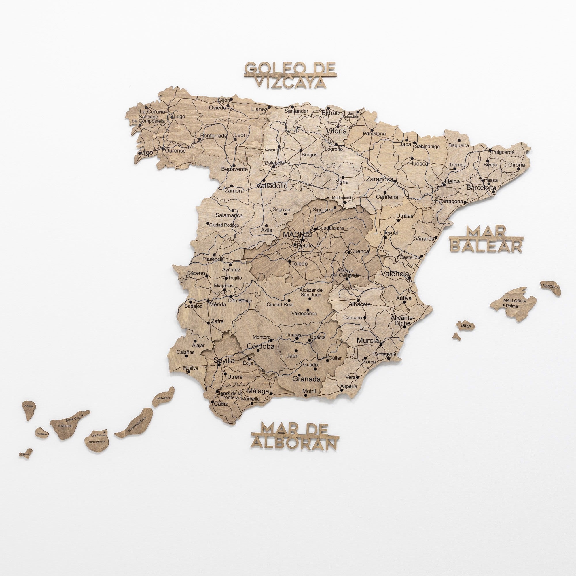 Terra Wooden Map of Spain – Earthy Toned Wall Art Decor