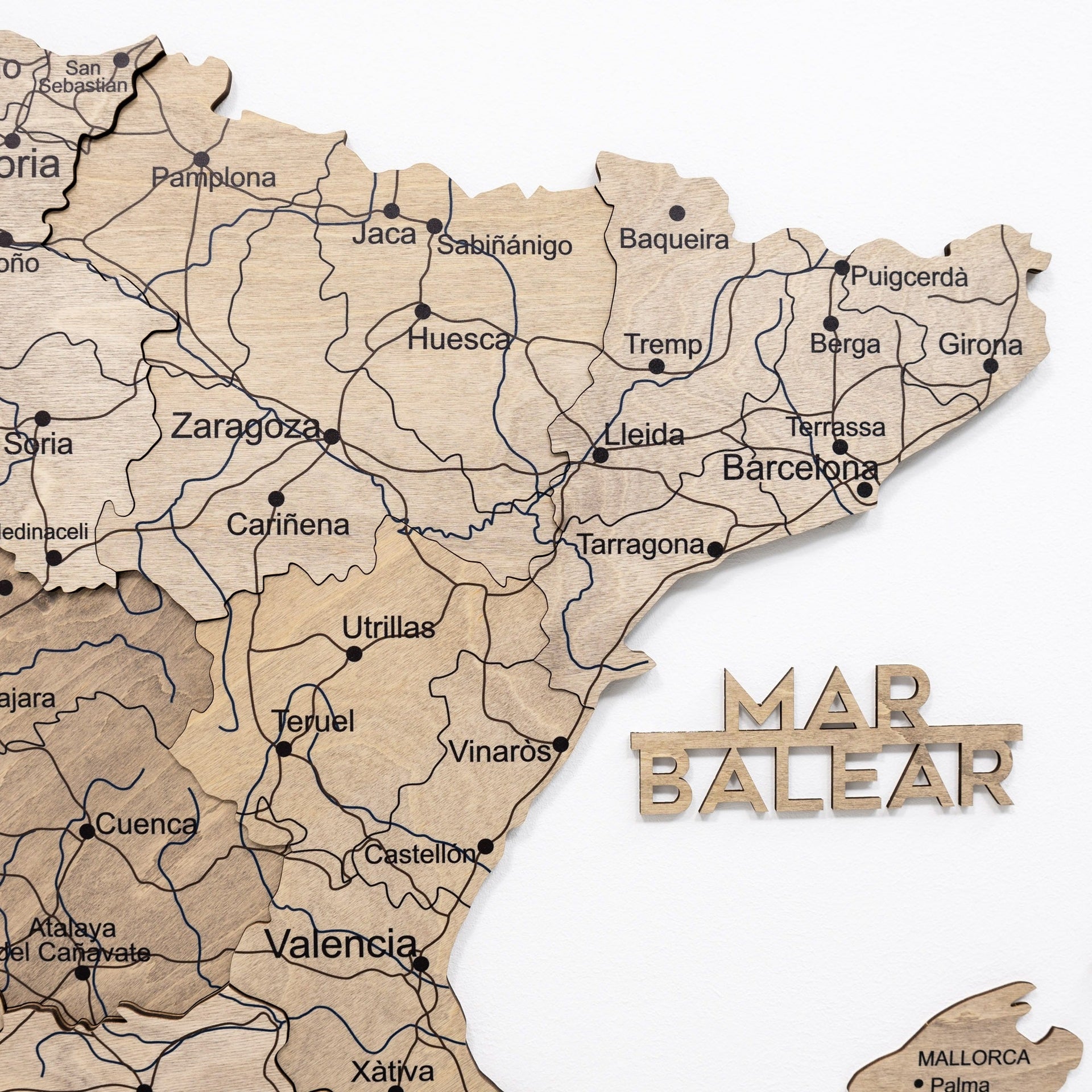 Terra Wooden Map of Spain – Earthy Toned Wall Art Decor