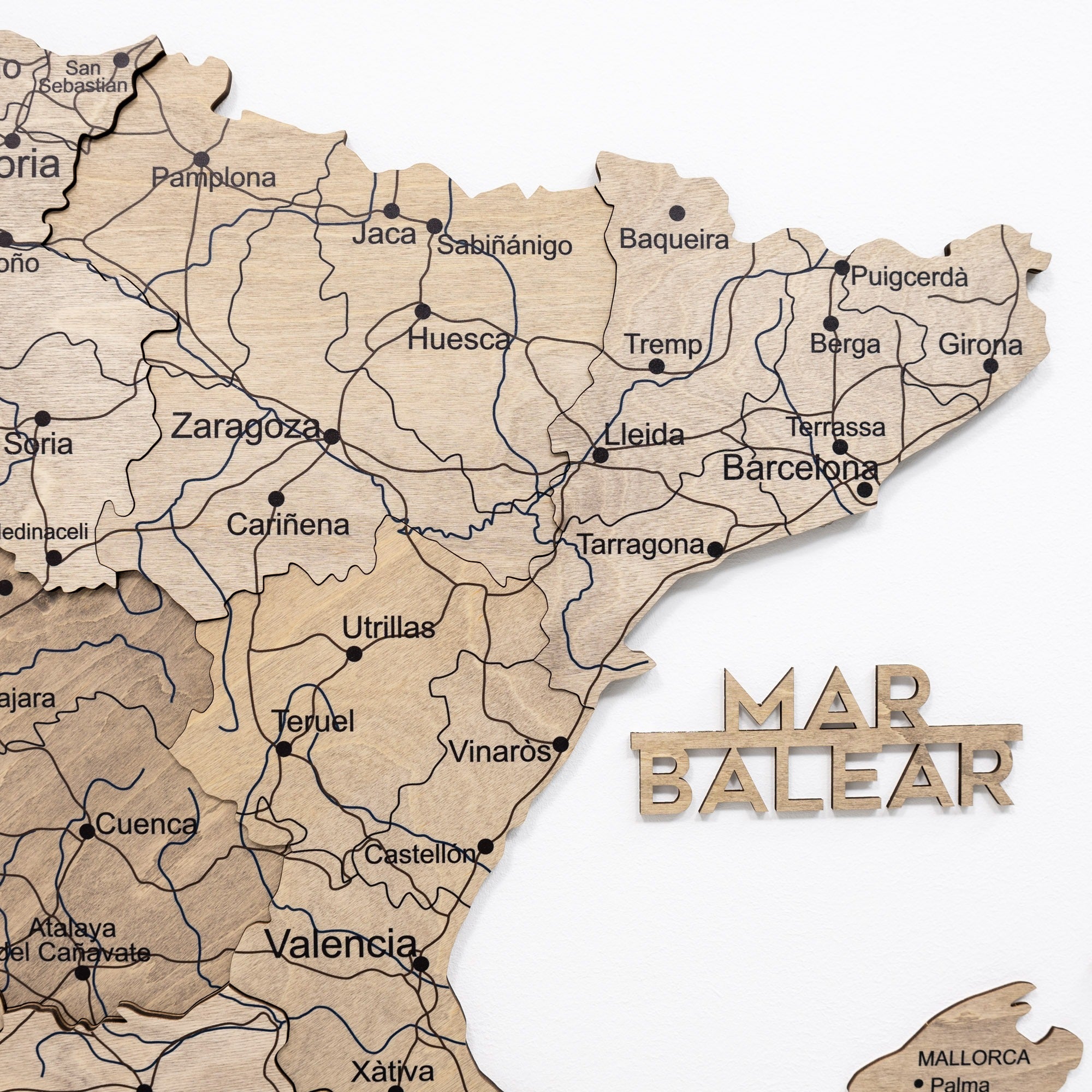 Terra Wooden Map of Spain – Earthy Toned Wall Art Decor