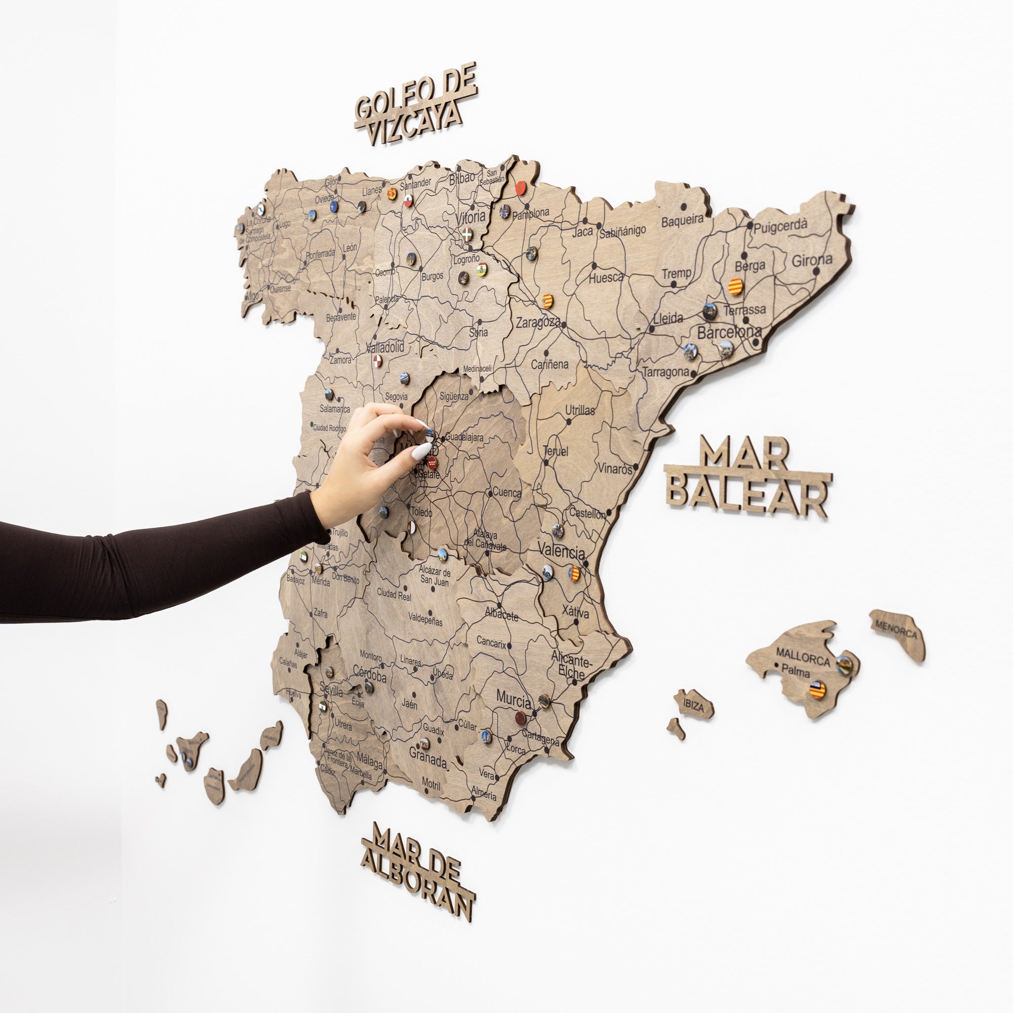 Terra Wooden Map of Spain – Earthy Toned Wall Art Decor