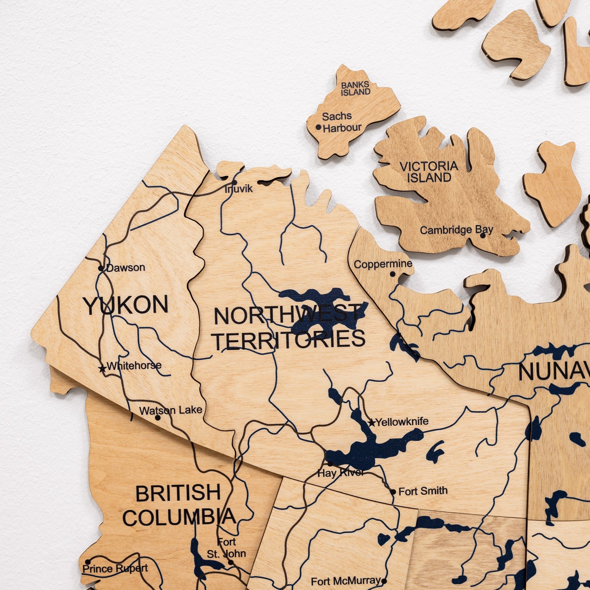 3D Wooden Map of Canada – Gold Wall Art Home Decor