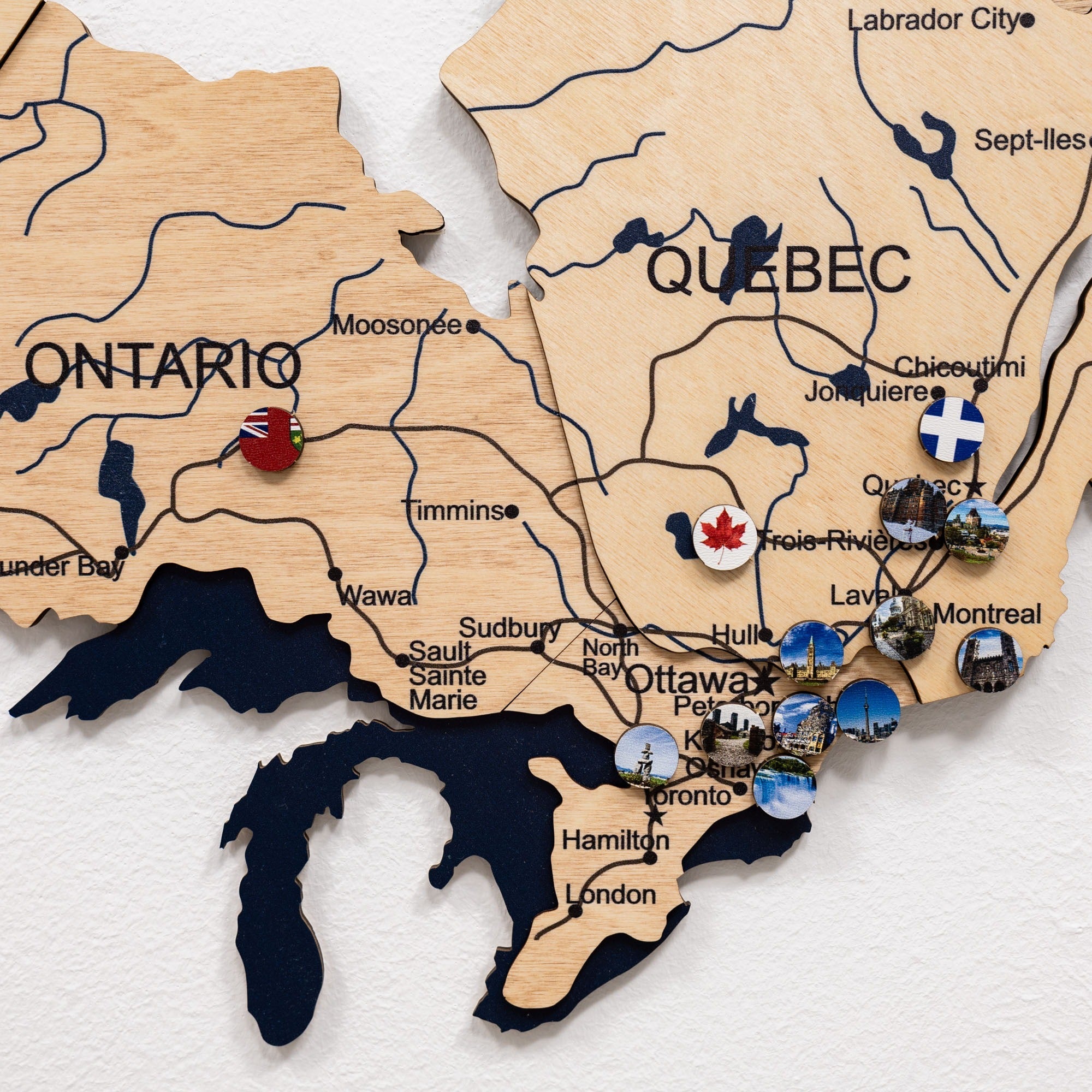 3D Wooden Map of Canada – Gold Wall Art Home Decor